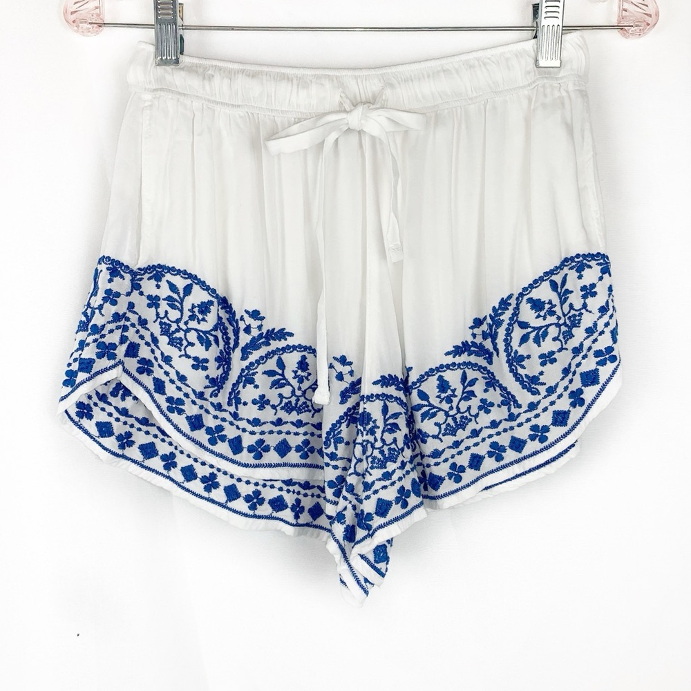 Abercrombie & Fitch Grecian Blue & White Shorts High Rise